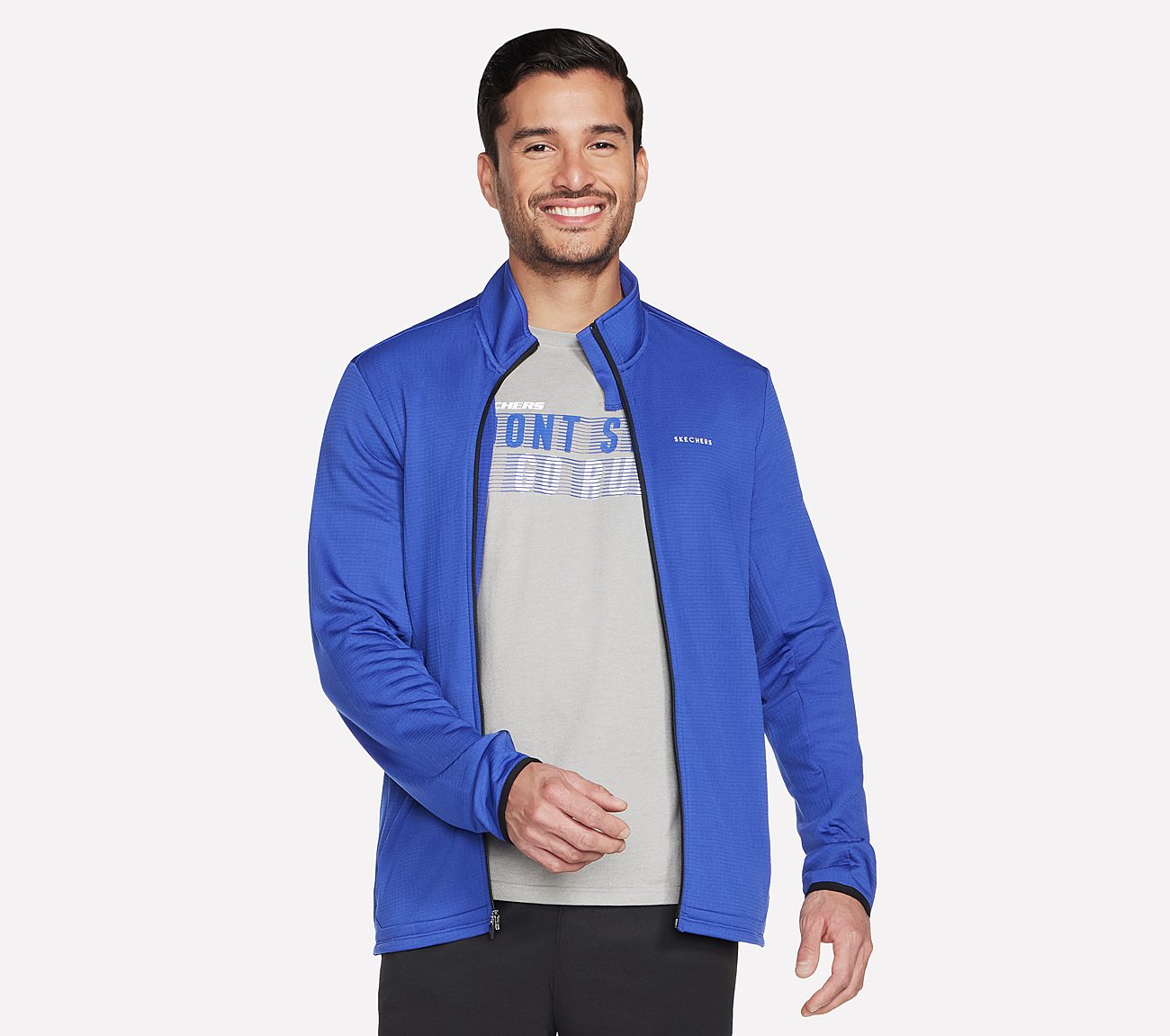 SKECH KNITS ULTRA GO THERMAL, GUN METAL/ROYAL Apparels Lateral View