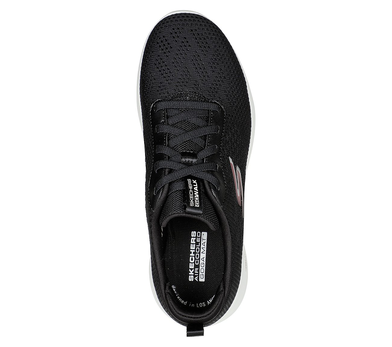 GO WALK JOY -WONDERFUL SPRING, BLACK/WHITE Footwear Top View