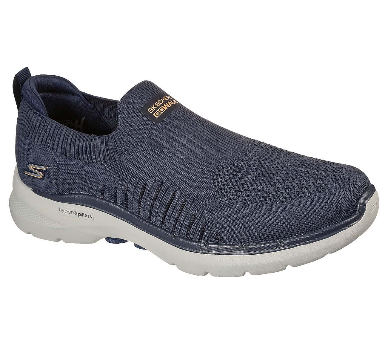 GO WALK 6, NAVY/ORANGE Footwear Lateral View