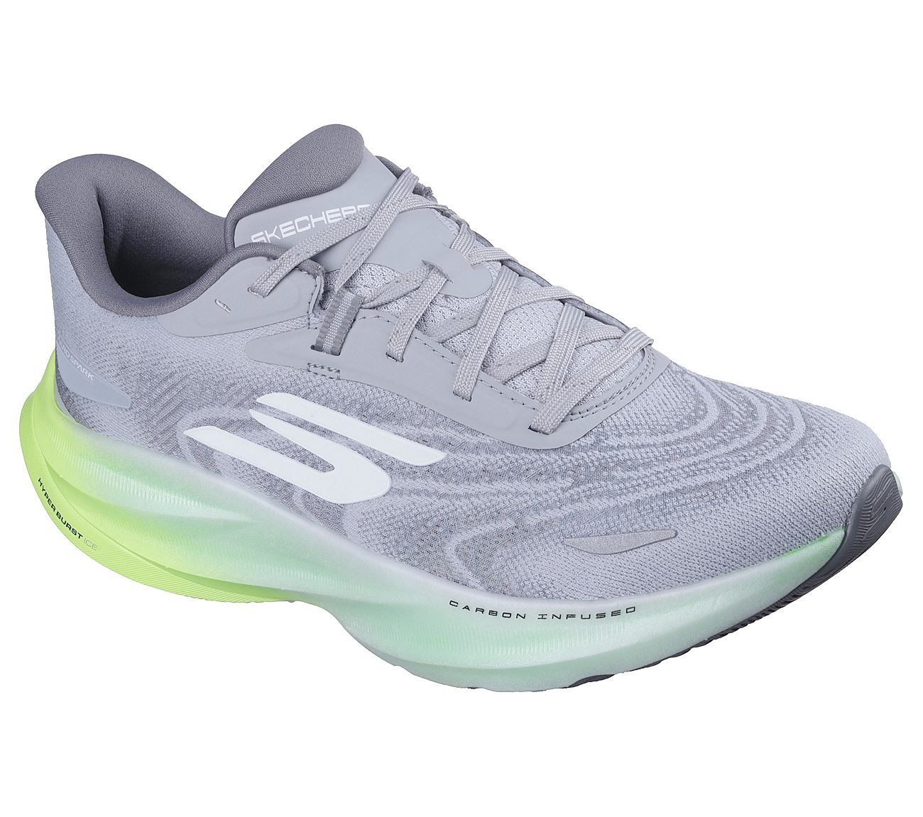 SKECHERS AERO SPARK, GRAY/LIME Footwear Right View