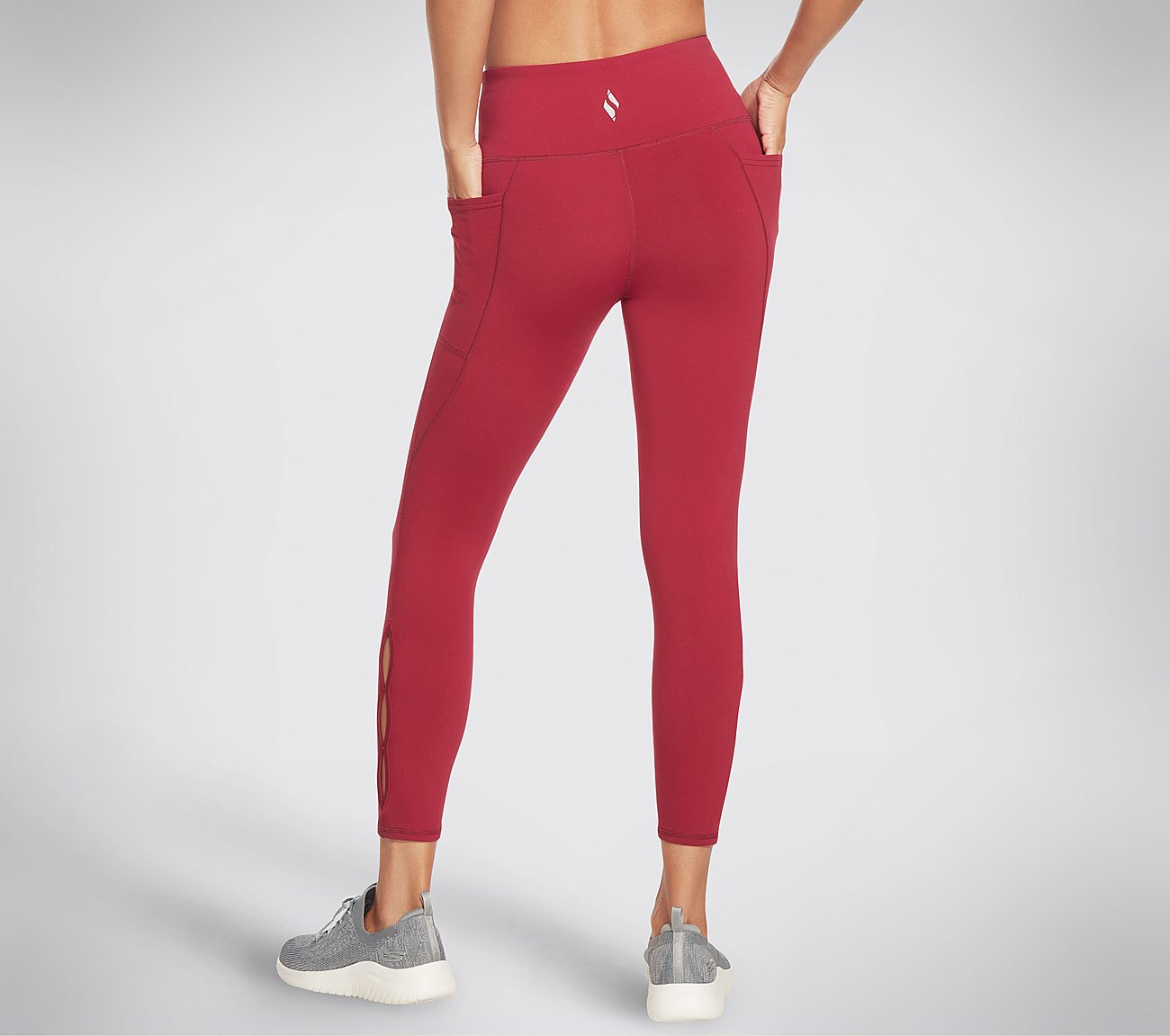 GOFLEX SLIT HW 7/8 LEGGING, RASPBERRY Apparels Top View