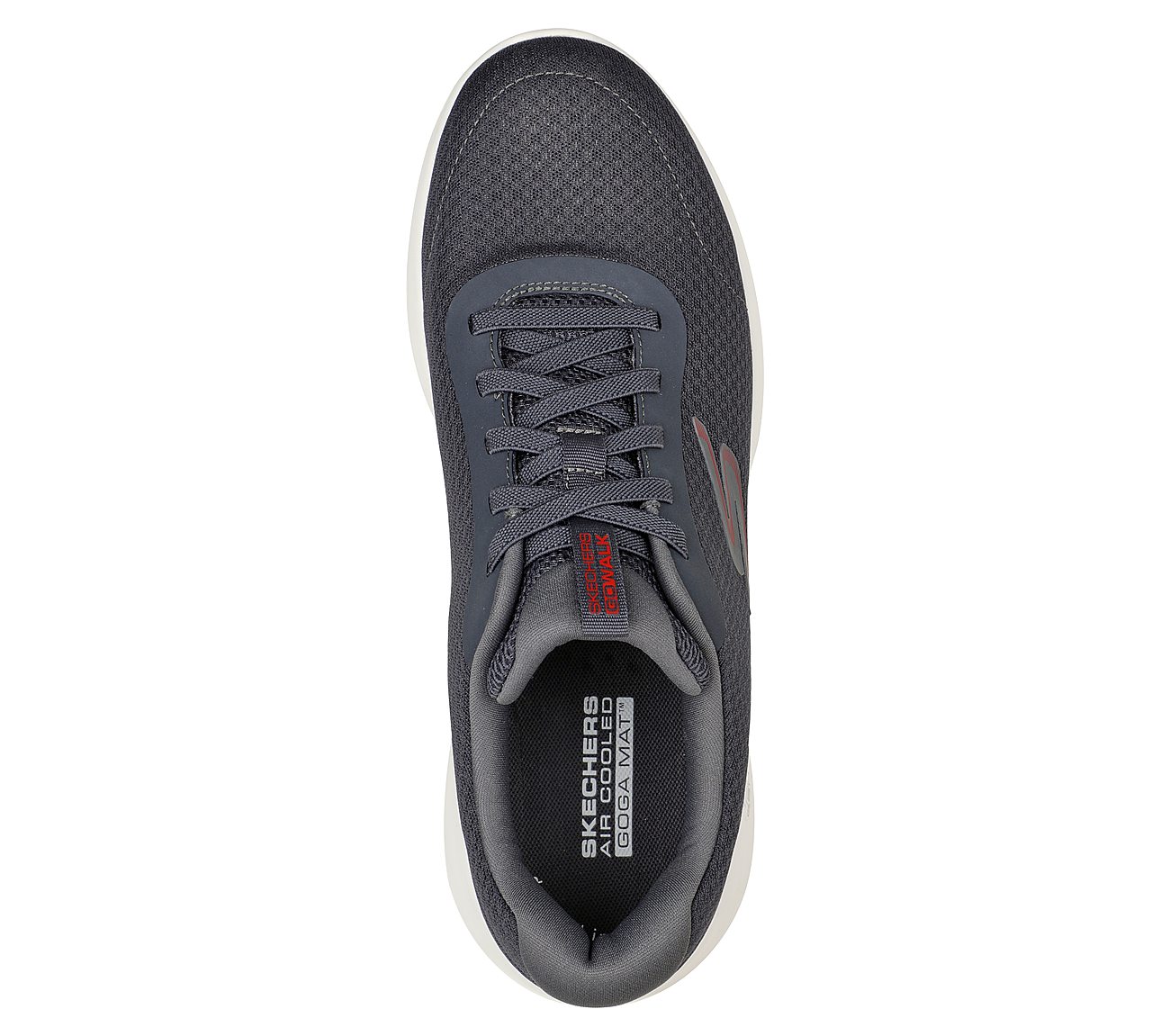 GO WALK MAX - MIDSHORE, CHARCOAL/RED Footwear Top View