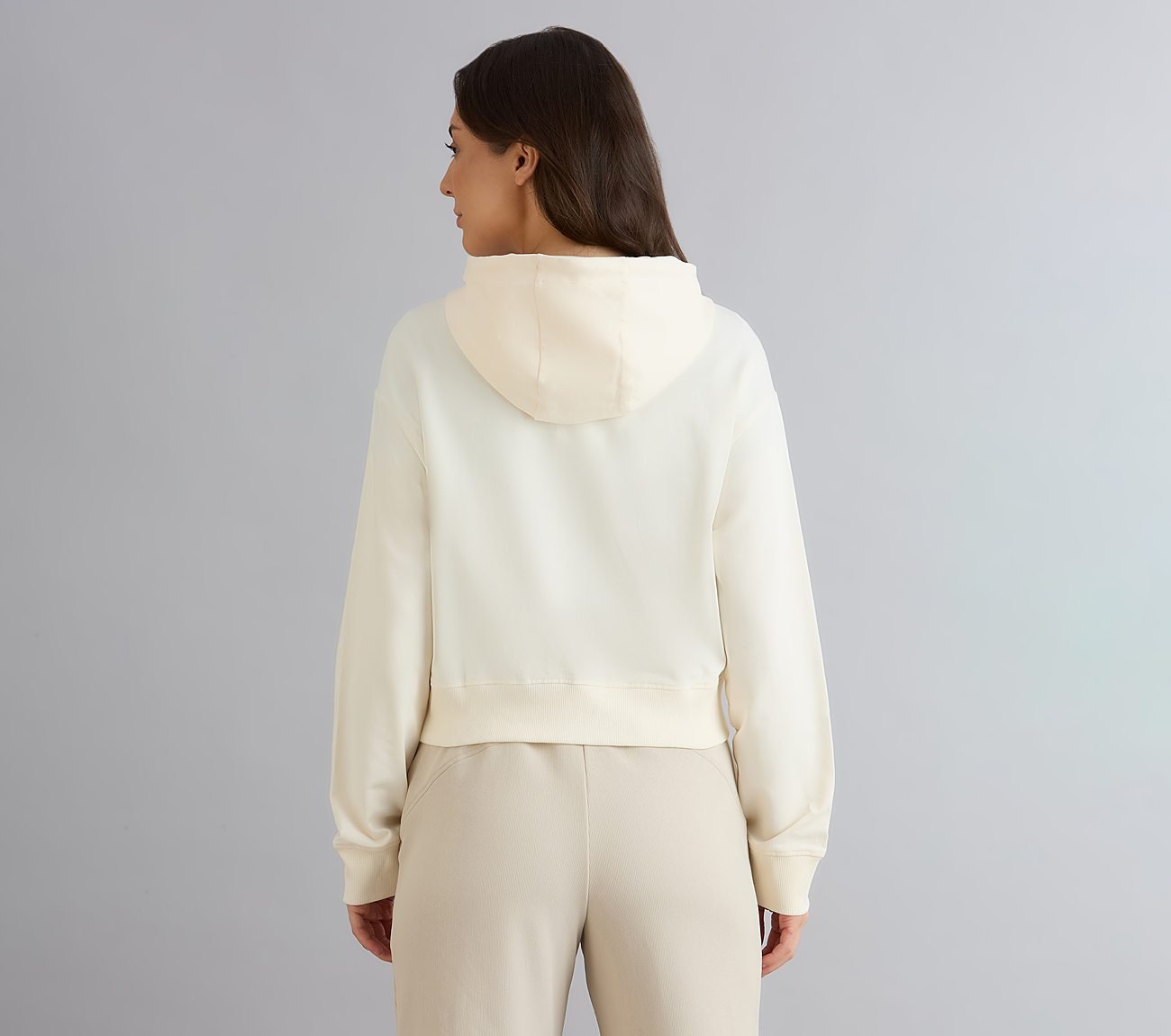 FRONT OPEN BRANDED HOODIE, WHITE Apparel Left View