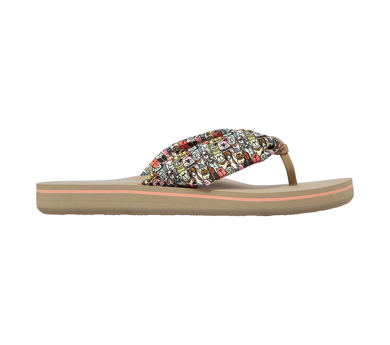 BOBS SUNSET - ENDLESS BEACH, TAUPE/MULTI Footwear Right View