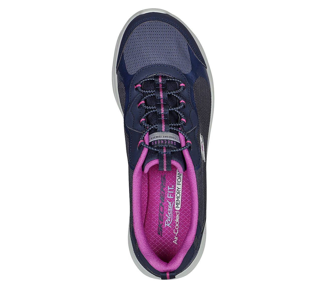 D'LUX COMFORT - BLISS GALORE, NAVY/PURPLE Footwear Top View