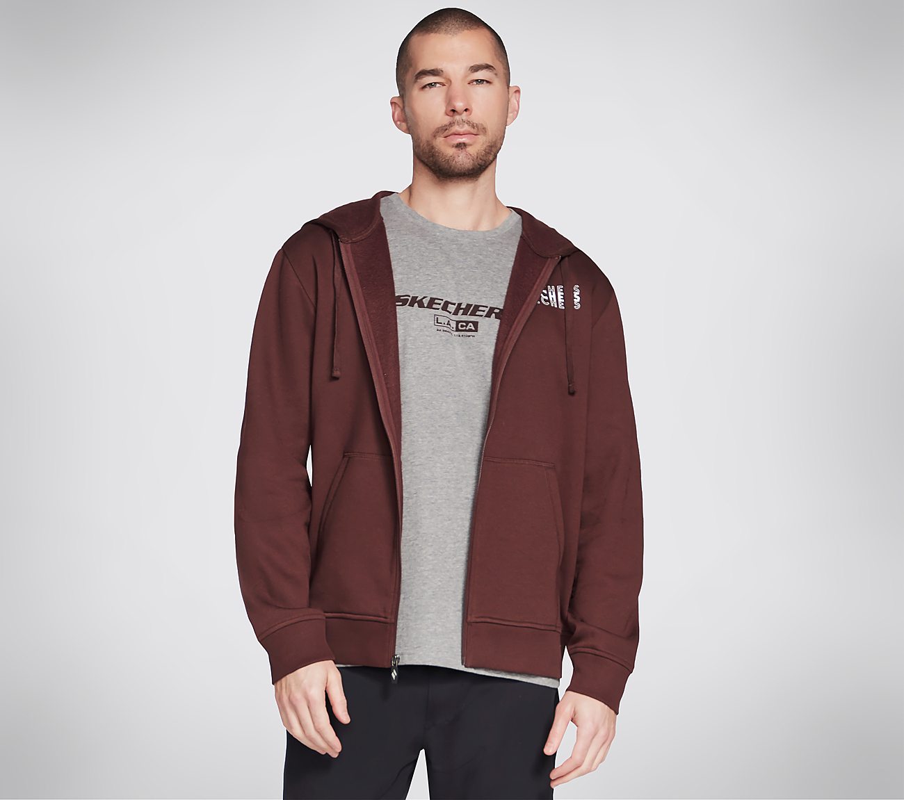 SKX TAKE OVER FZ HOODIE, BURGUNDY Apparels Lateral View