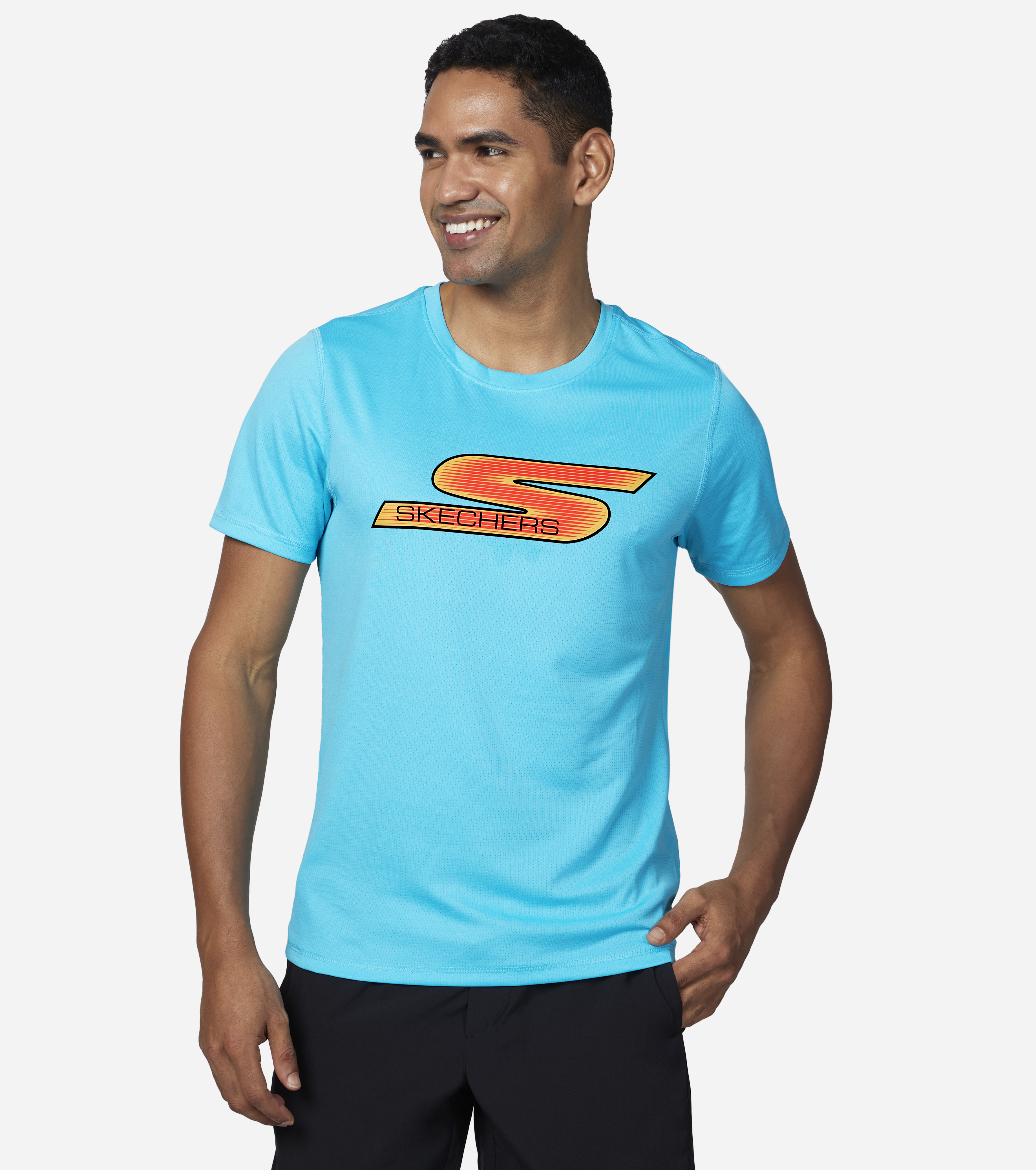 GORUN RAZOR S/S TEE, LIGHT BLUE/TURQUOISE Apparels Lateral View