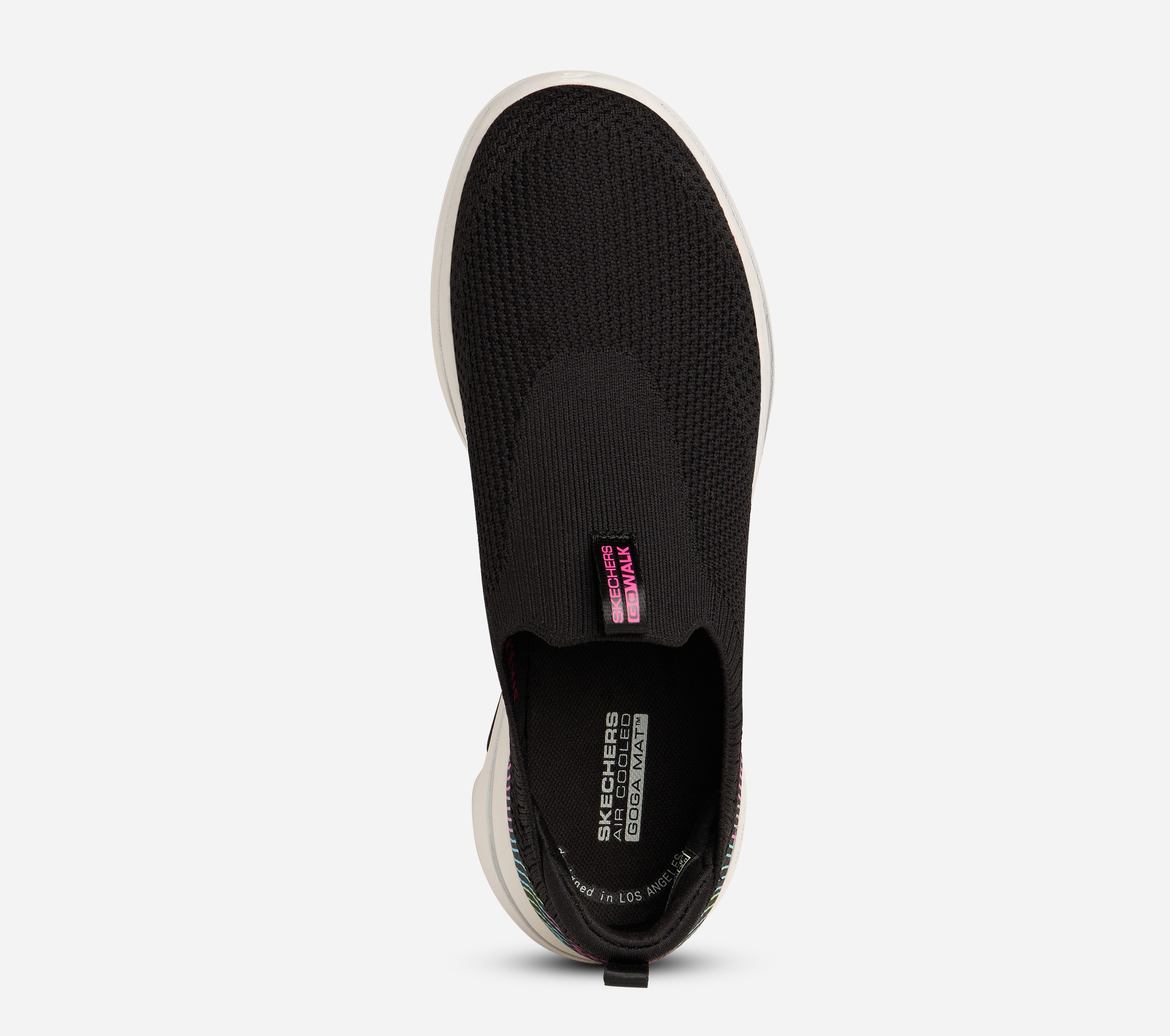 GO WALK 5 - WIND CIRCLE, BLACK/MULTI Footwear Bottom View