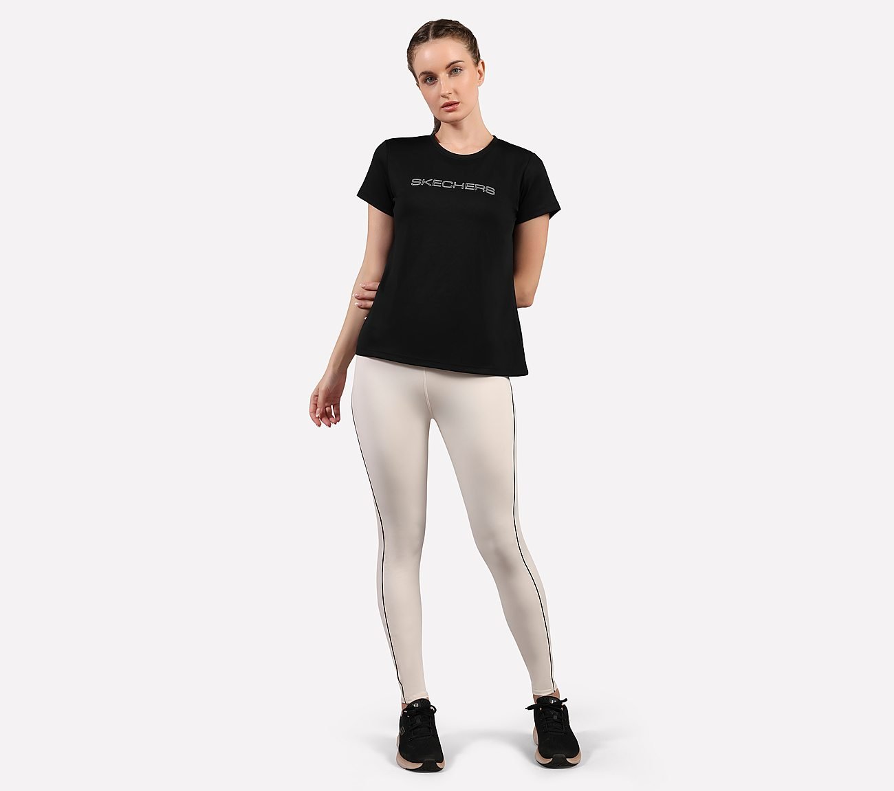 ROUND NECK BRANDED T SHIRT, BLACK Apparels Right View