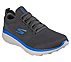 GO RUN MOTION - IONIC STRIDE, CHARCOAL/BLUE Footwear Lateral View