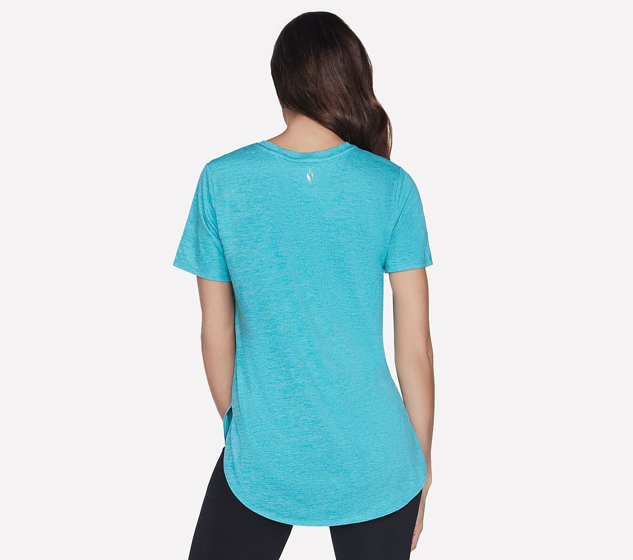 GODRI SWIFT TUNIC T-SHIRT, WHITE/AQUA Apparel Top View