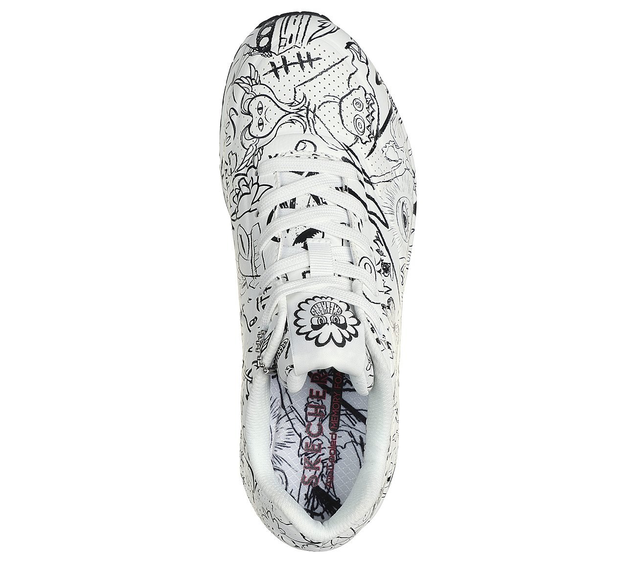 UNO - PROCESS SKETCH, WHITE BLACK Footwear Top View