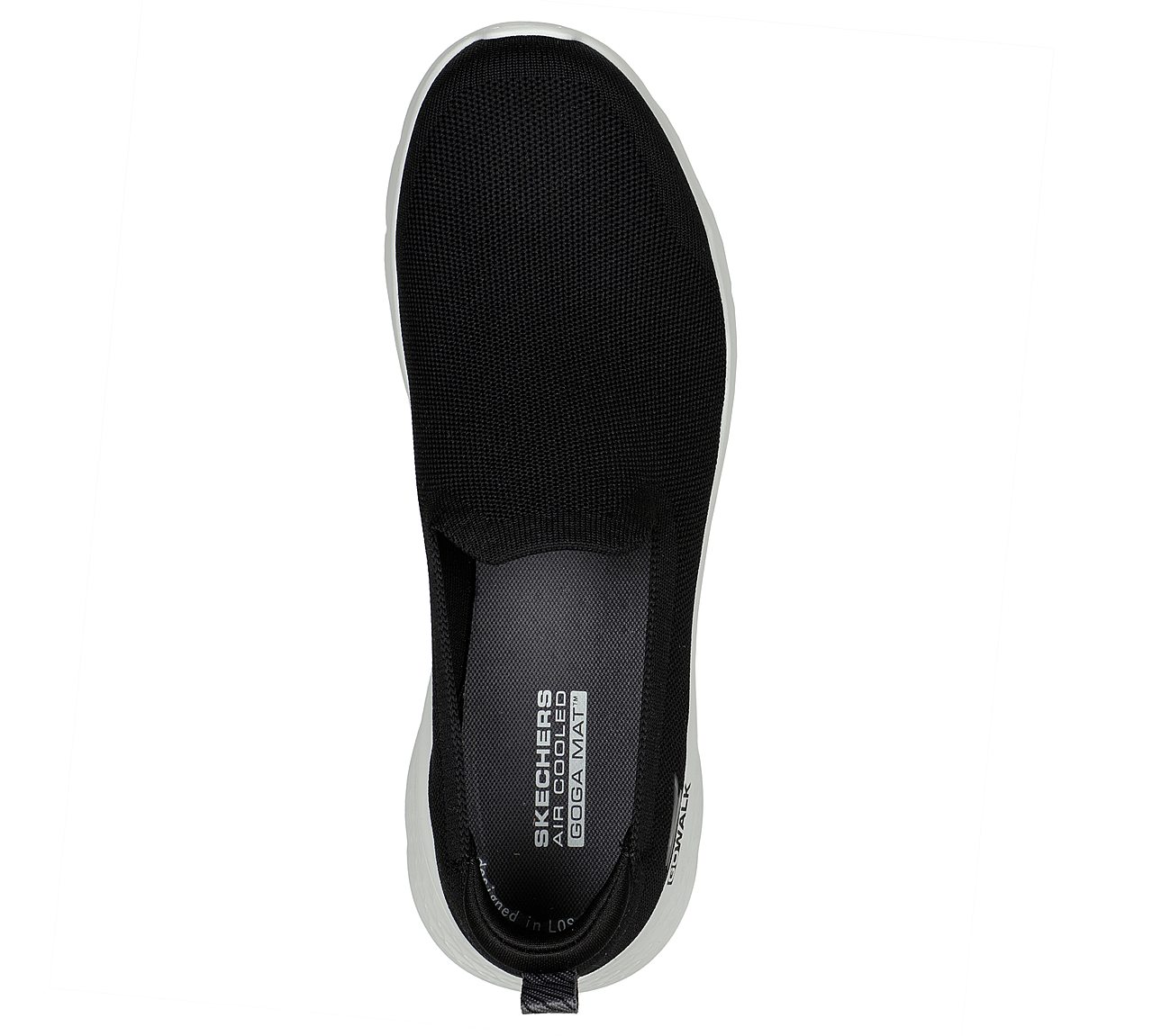 GO WALK FLEX, BLACK/WHITE Footwear Top View