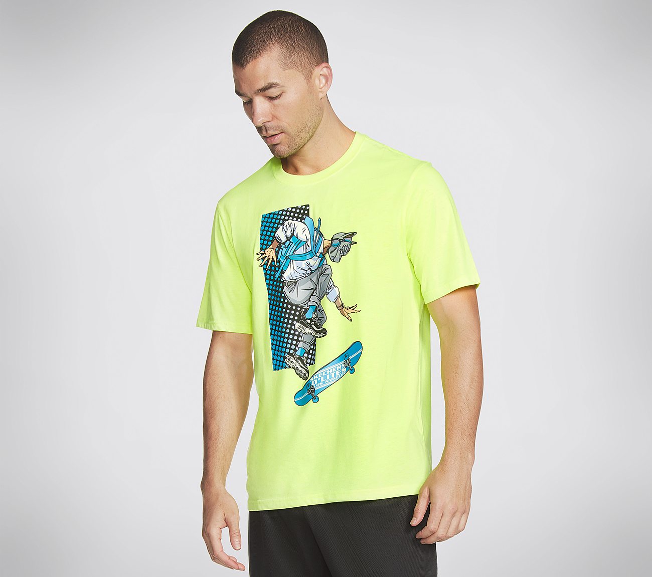 D LITE SKATE CREW T-SHIRT, YELLOW Apparels Lateral View