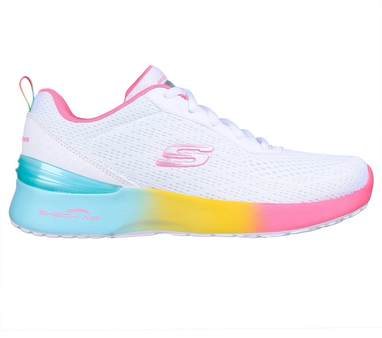 SKECH-AIR DYNAMIGHT-VIVID MOD, WHITE/MULTI Footwear Lateral View