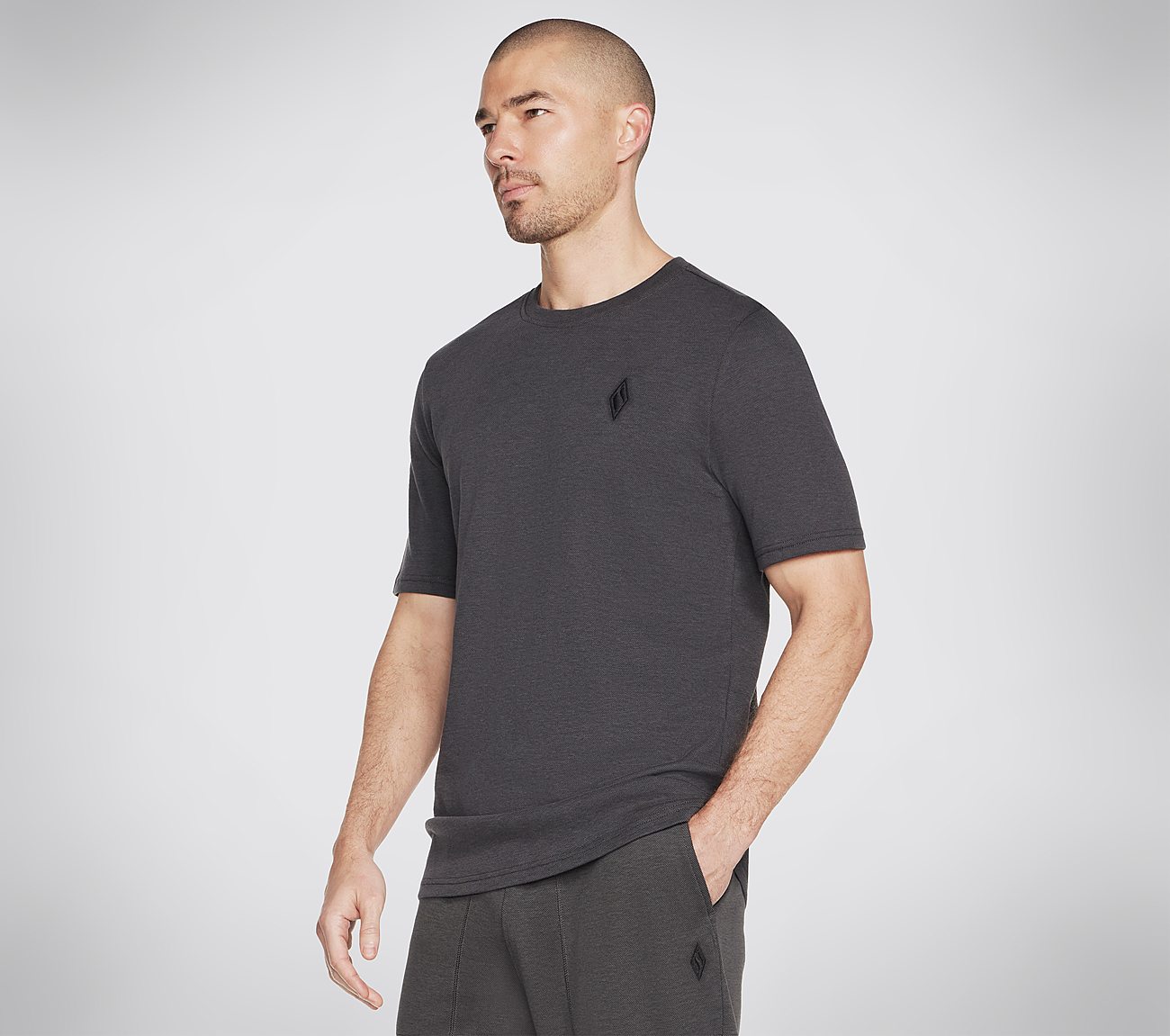GOKNIT PIQUE SS T-SHIRT, CCHARCOAL Apparels Bottom View