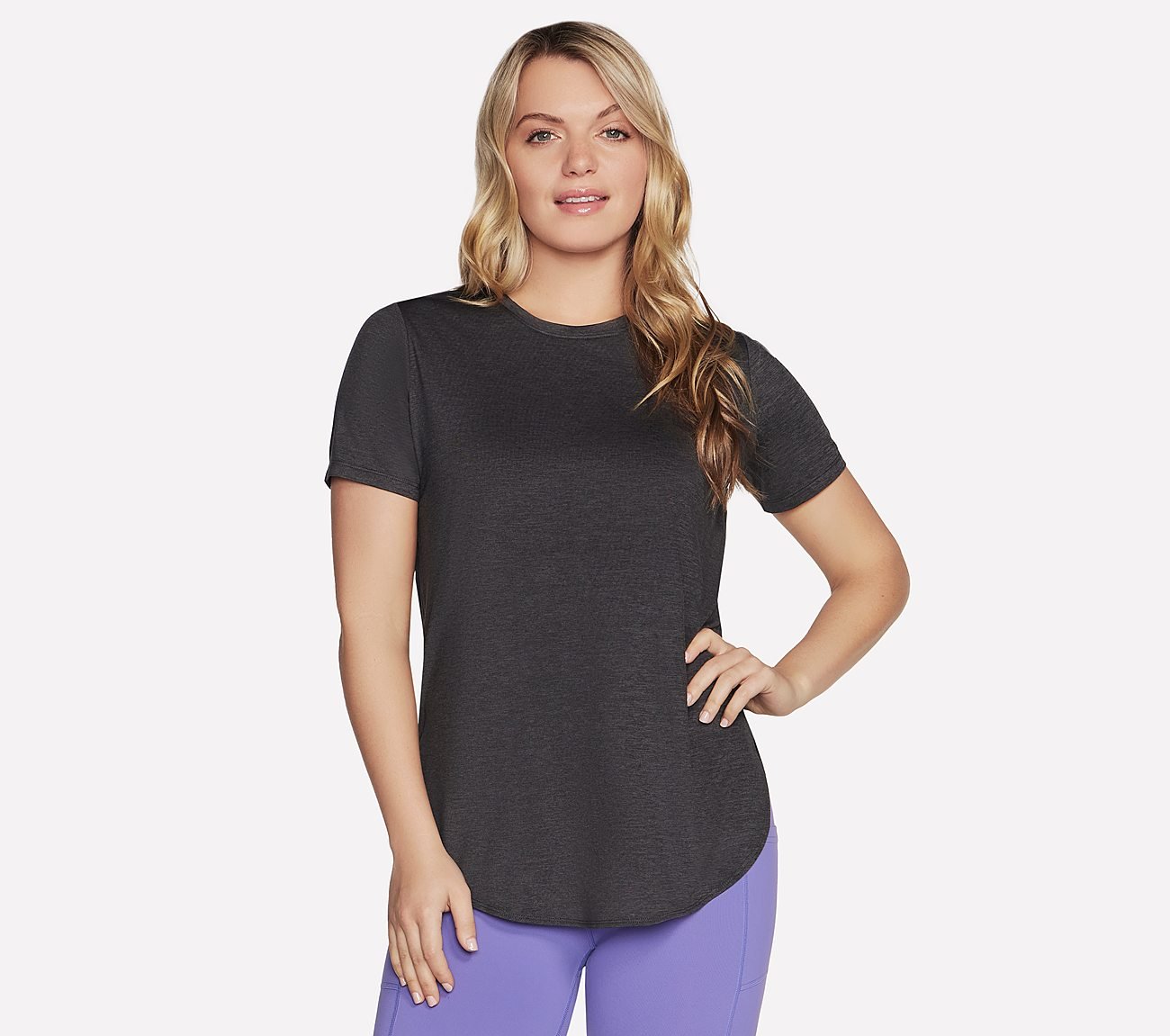 GODRI SWIFT TUNIC T-SHIRT, BLACK Apparel Lateral View