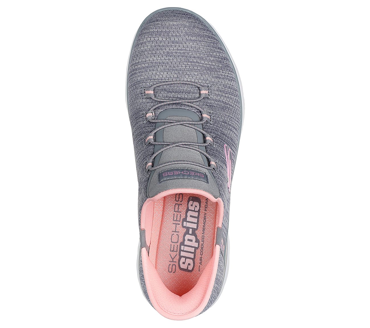 SUMMITS-EVERYDAY SET, GRAY/CORAL Footwear Top View