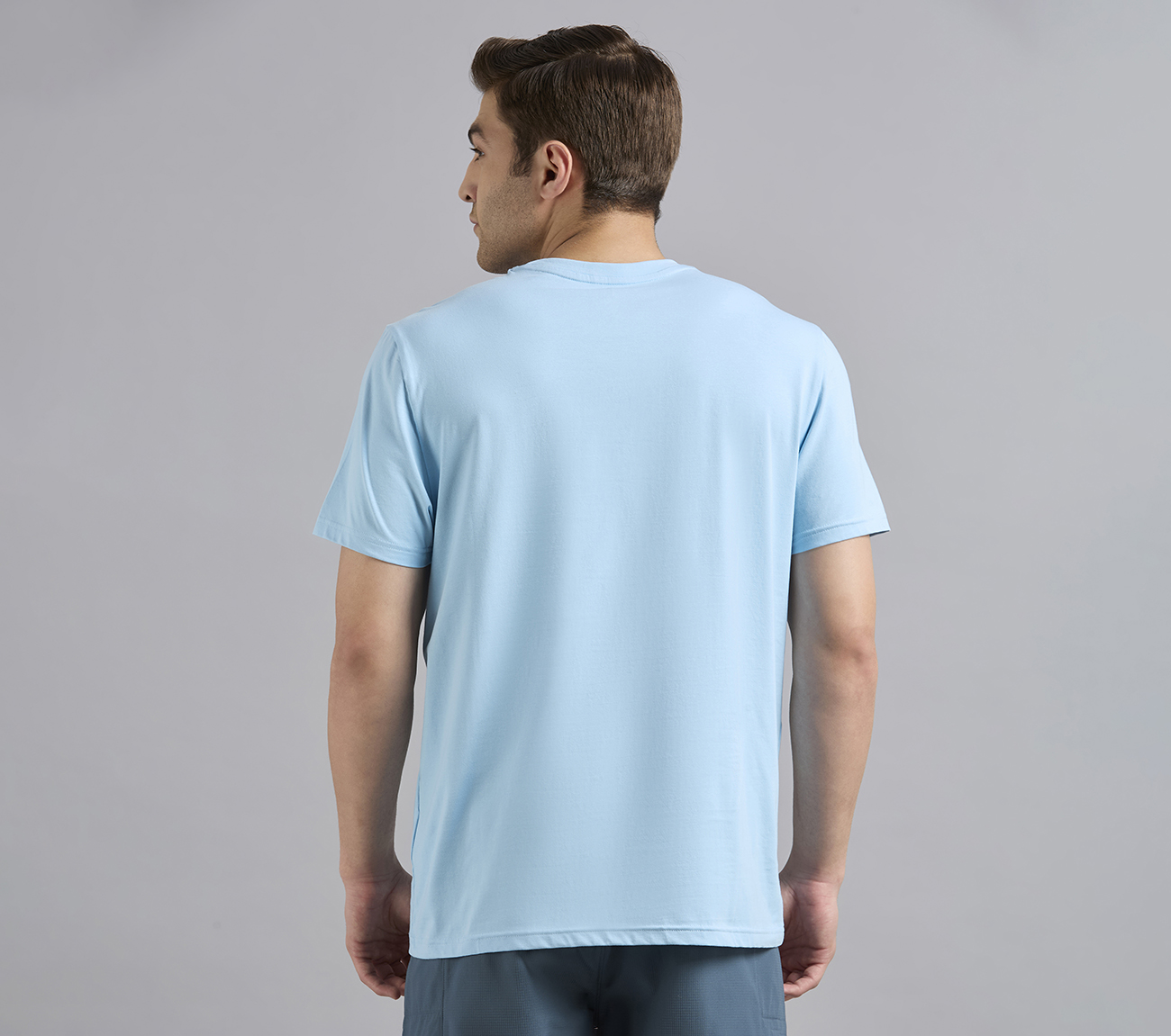 ESSENTIAL BRANDING T SHIRT, GRAY/AQUA/PINK