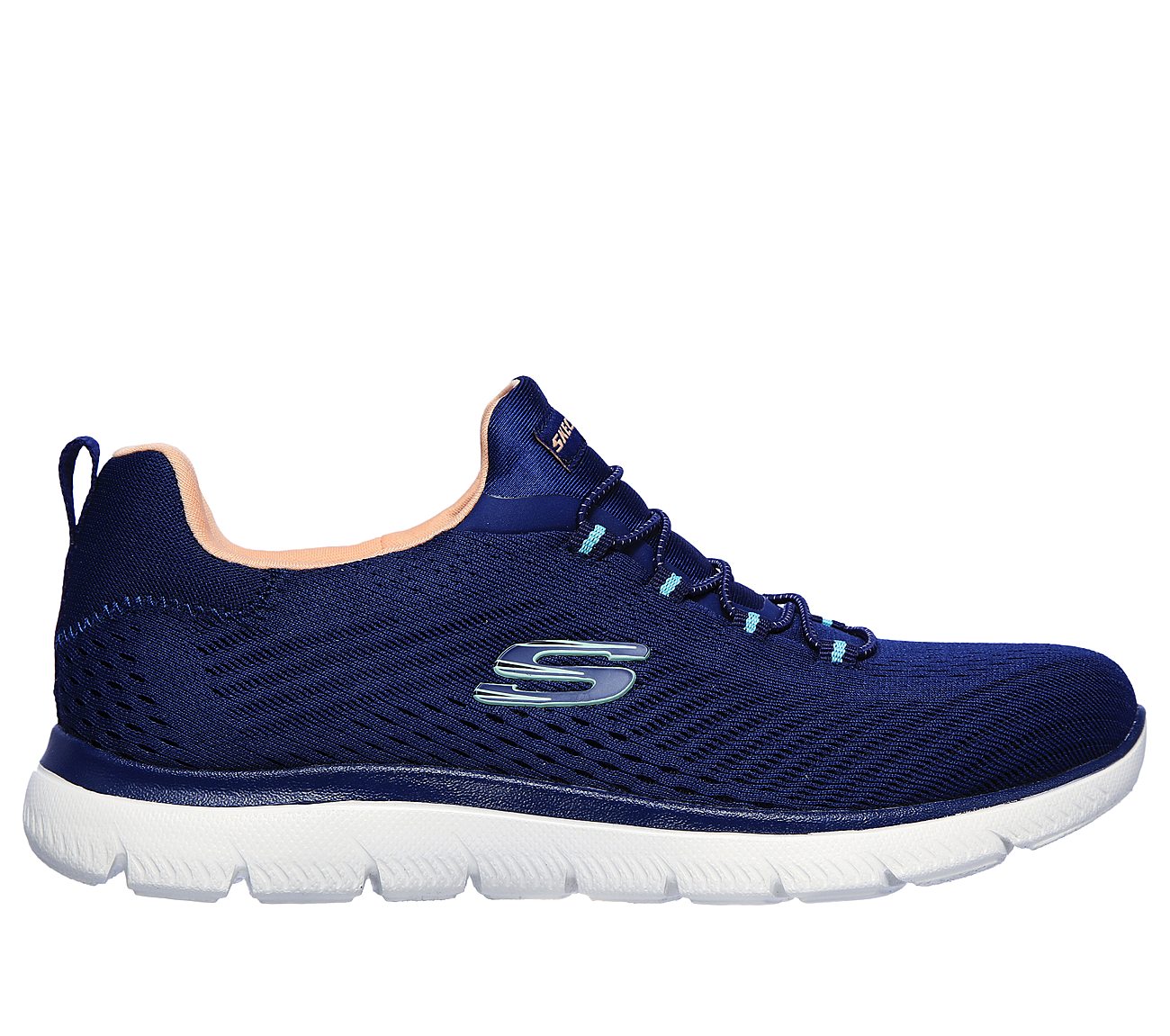 SUMMITS - FAST ATTRACTION, NAVY/CORAL Footwear Lateral View