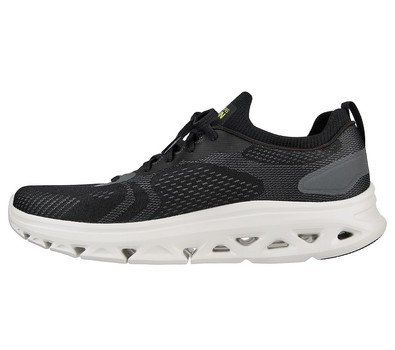 GO RUN GLIDE-STEP FLEX-RADAR, BLACK/LIME Footwear Left View