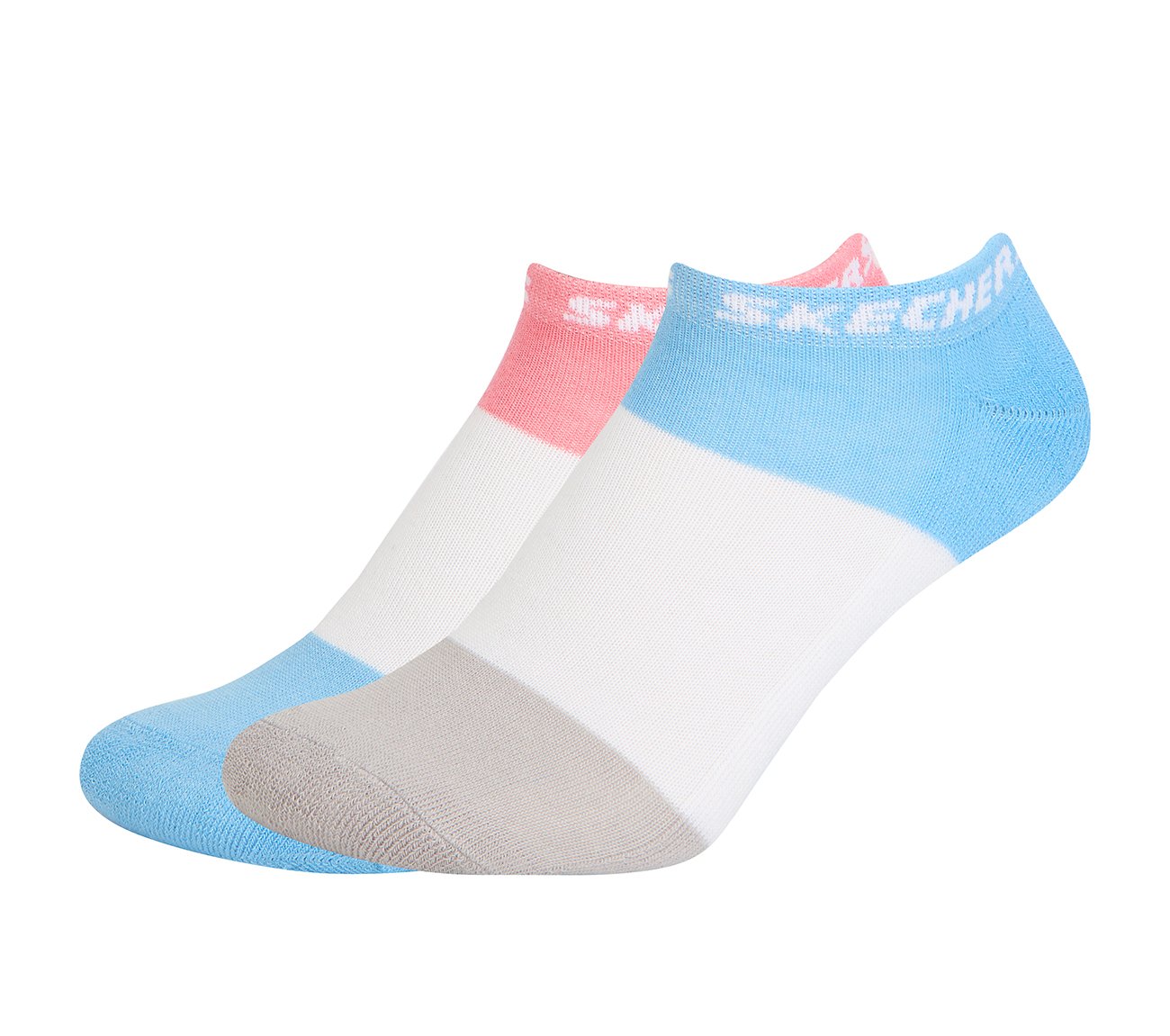 2PK WOMENS COLOR BLOCK HALF TERRY LOWCUT, MULTI Accessories Bottom View