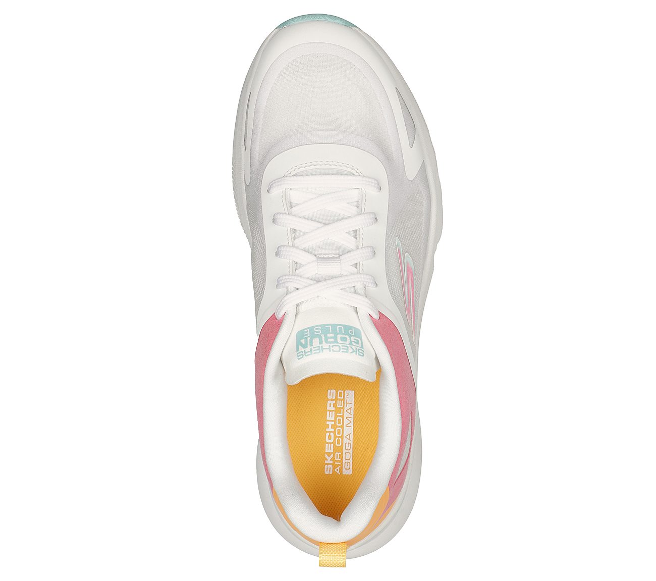 GO RUN PULSE - OPERATE, WHITE/HOT PINK Footwear Top View