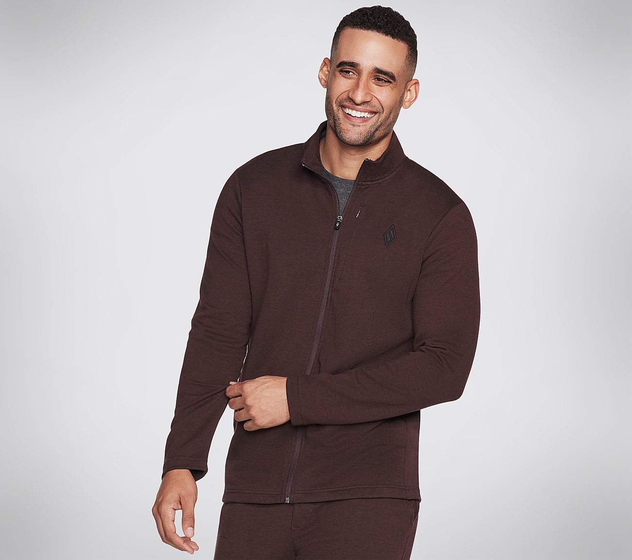 SKECHERS GOWALK STROLL JACKET, BURGUNDY Apparel Lateral View