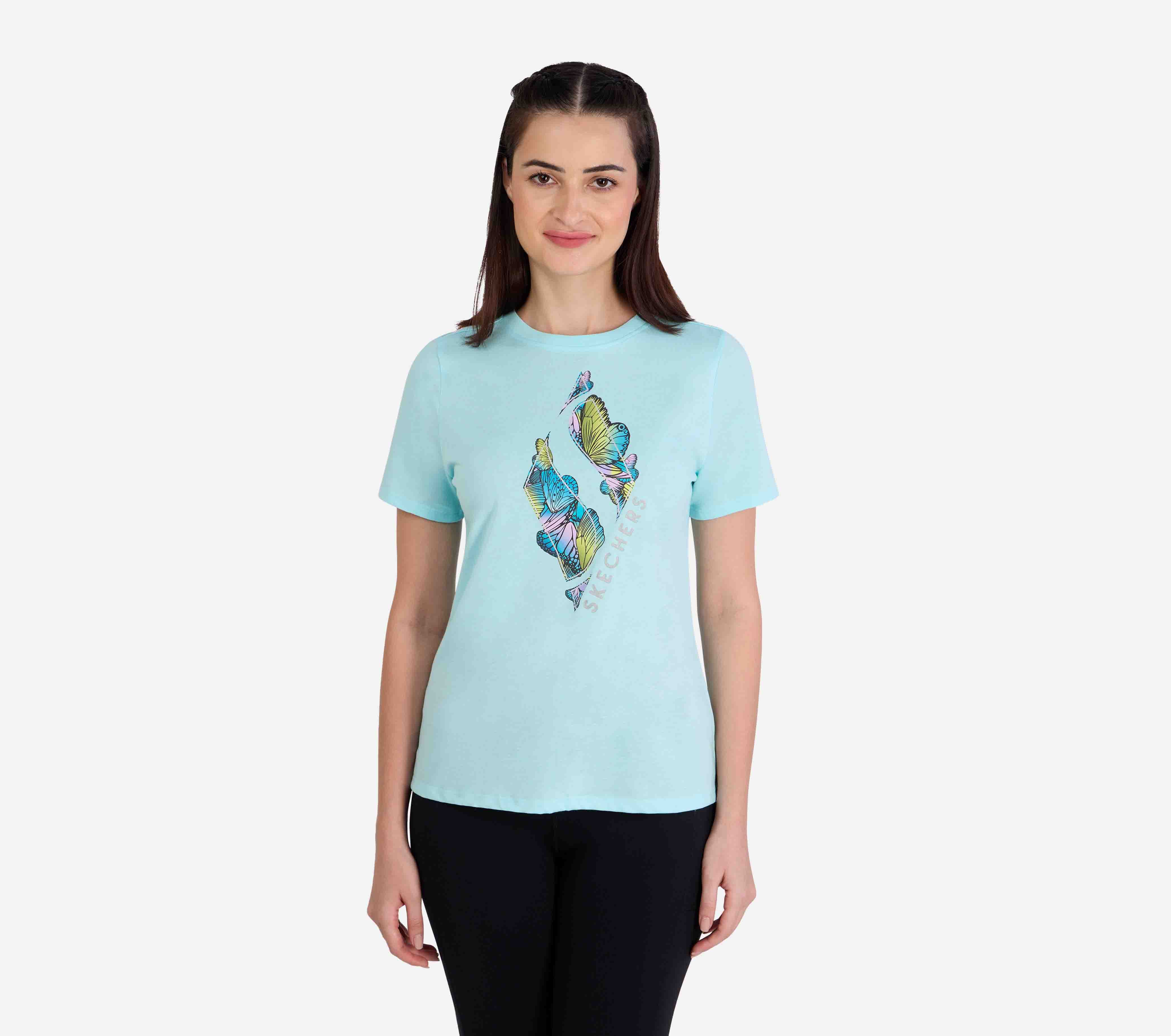 DIAMOND BUTTERFLY SHADOW T-SHIRT, WWWHITE Apparel Lateral View