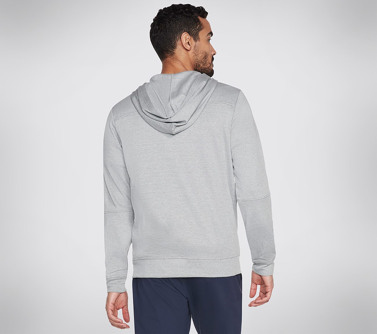 GOKNIT PIQUE FZ, LIGHT GREY Apparels Top View