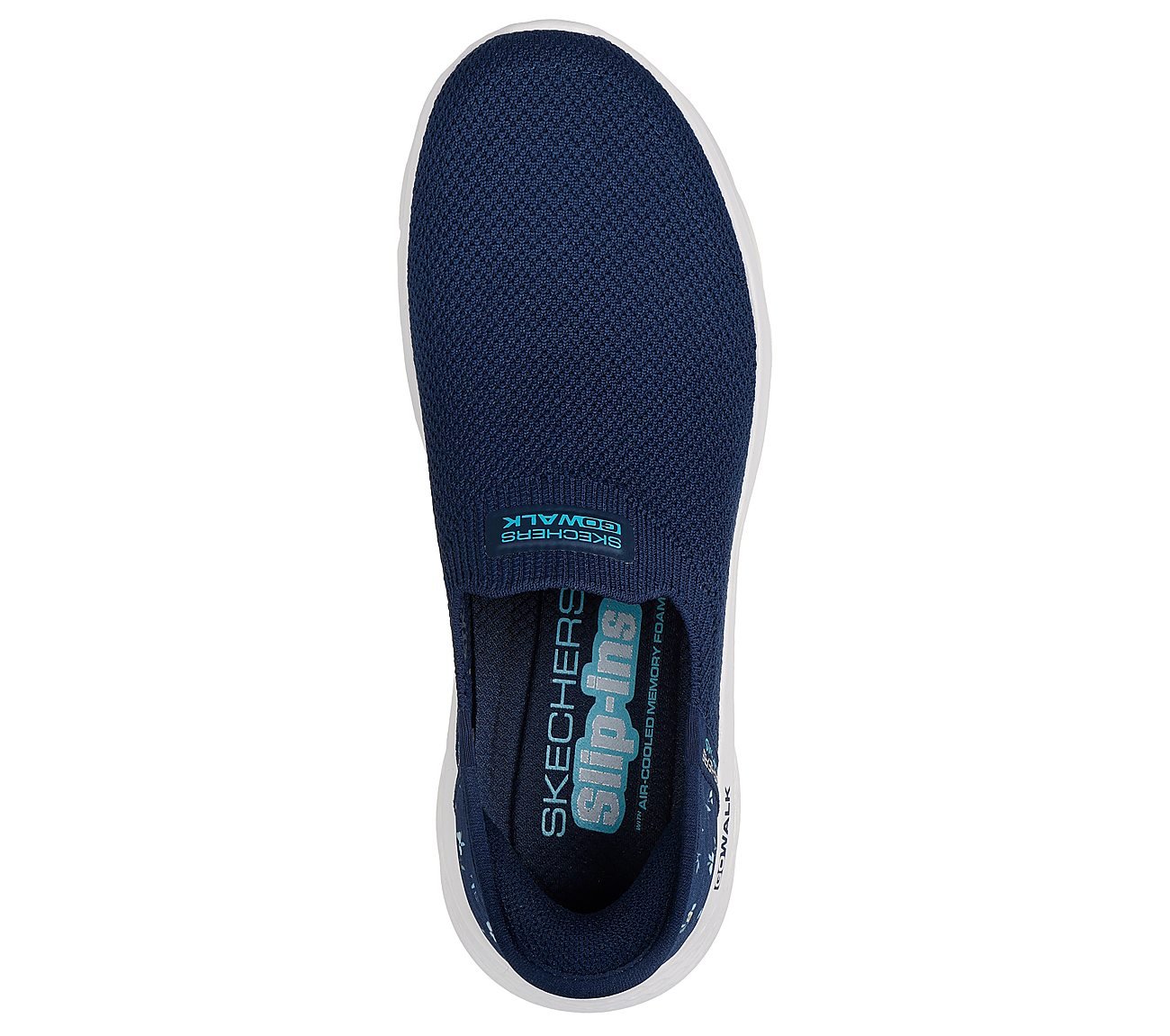 GO WALK FLEX - SUNSET ROSE, NAVY/TURQUOISE Footwear Top View