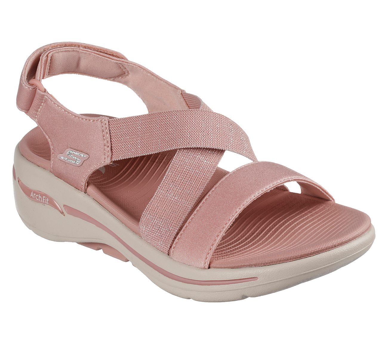 GO WALK ARCH FIT SANDAL - AST, ROSE Footwear Lateral View