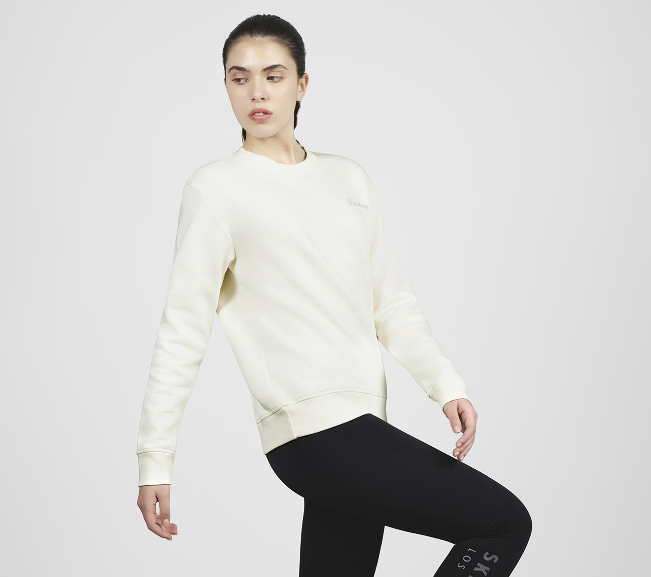 SKECH-SWEATS SIGNATURE P/O CREW, OFF WHITE Apparels Bottom View