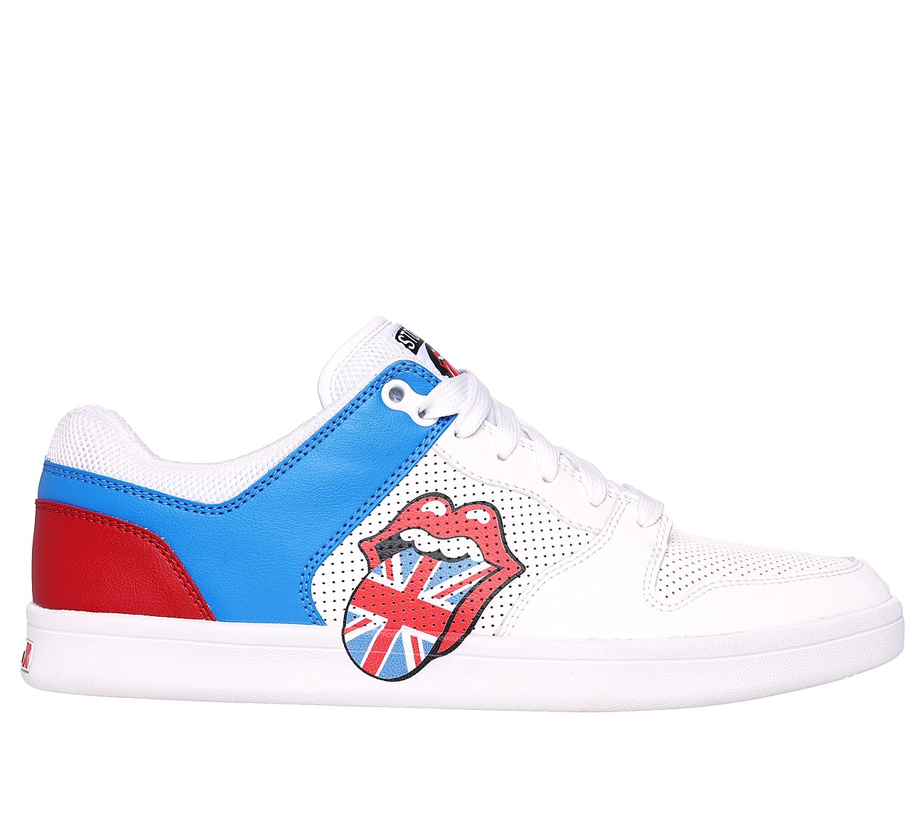 Rolling Stones: Classic Cup - Euro Lick, WHITE/BLUE/RED Footwear Lateral View