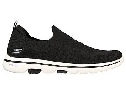 GO WALK 5 - COASTAL VIEW, BLACK/WHITE Footwear Lateral View