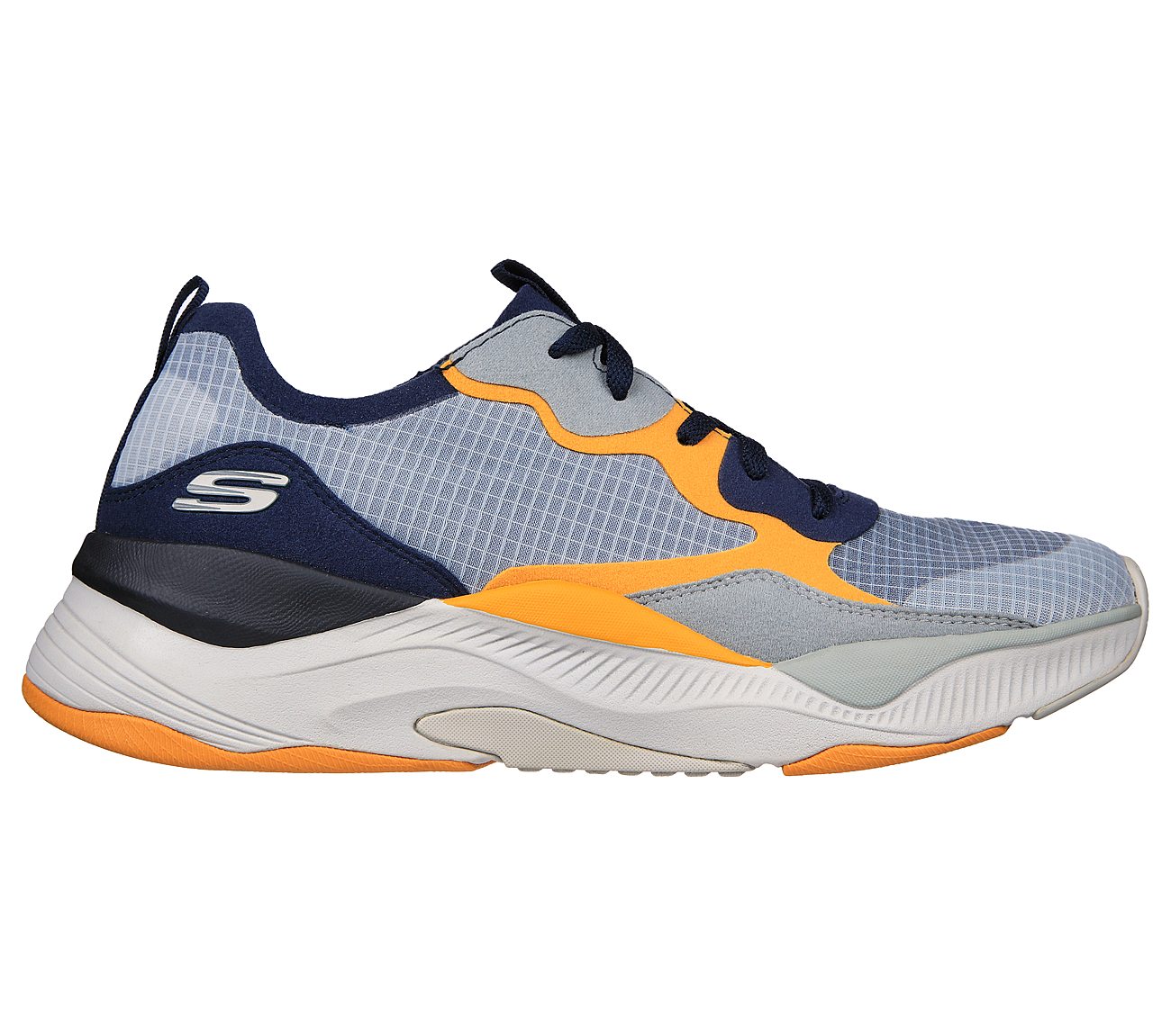 MIRA, NAVY/ORANGE Footwear Lateral View