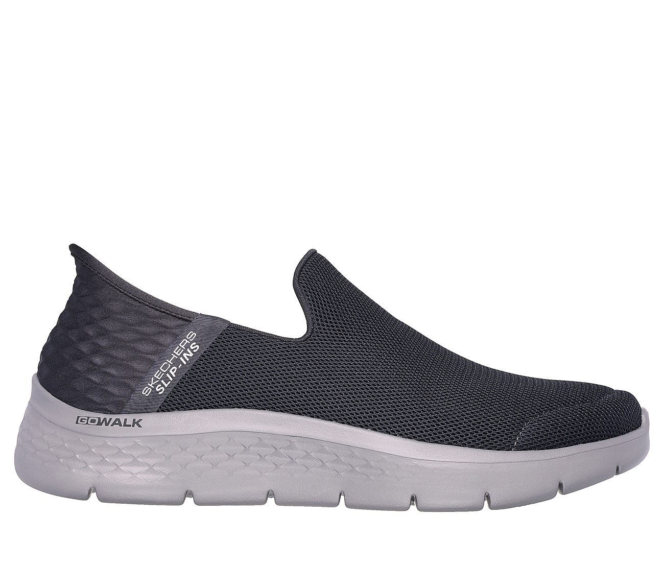 Skechers Dark Grey Go Walk Flex No-Ha Mens Slip On Shoes - Style ID ...