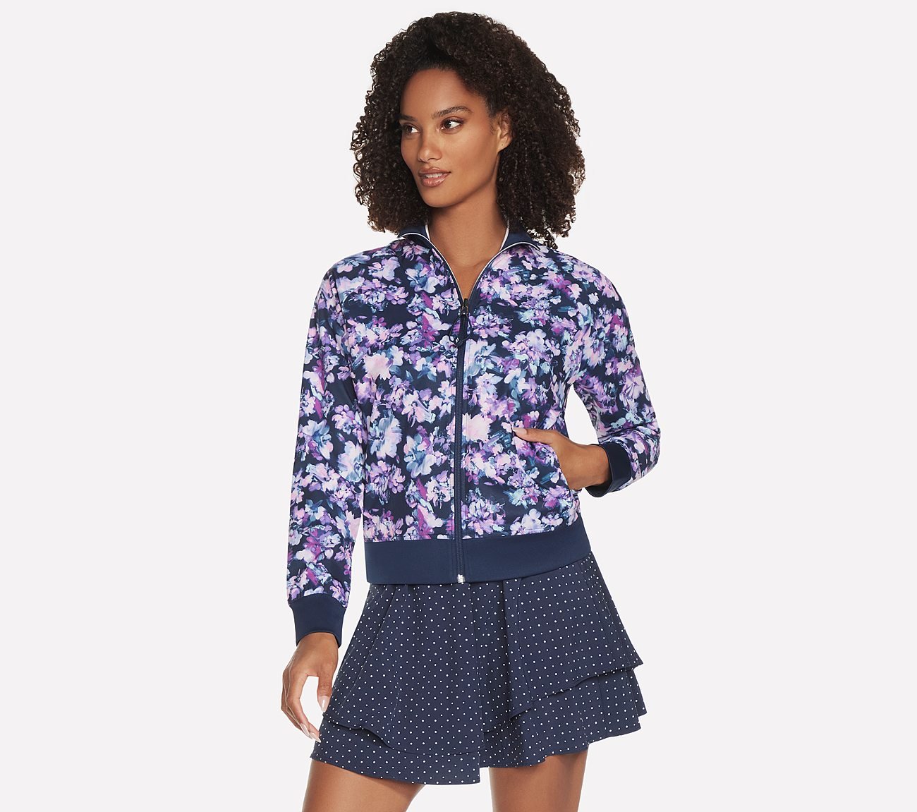 MISTY FLORAL REVERSIBLE JACKET, BLUE/LAVENDER Apparels Left View