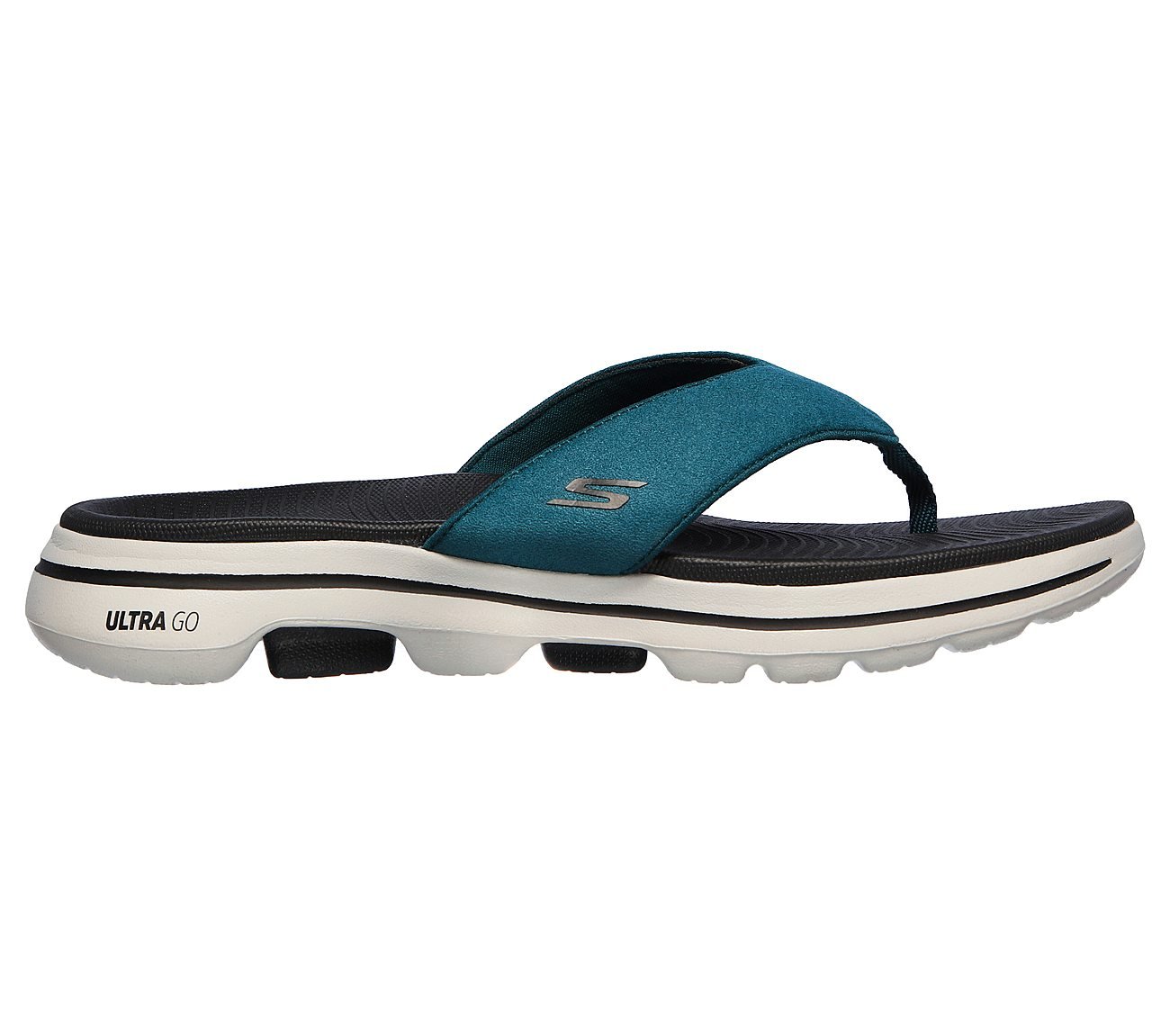 GO WALK 5 - VARSON, TEAL/BLACK Footwear Lateral View