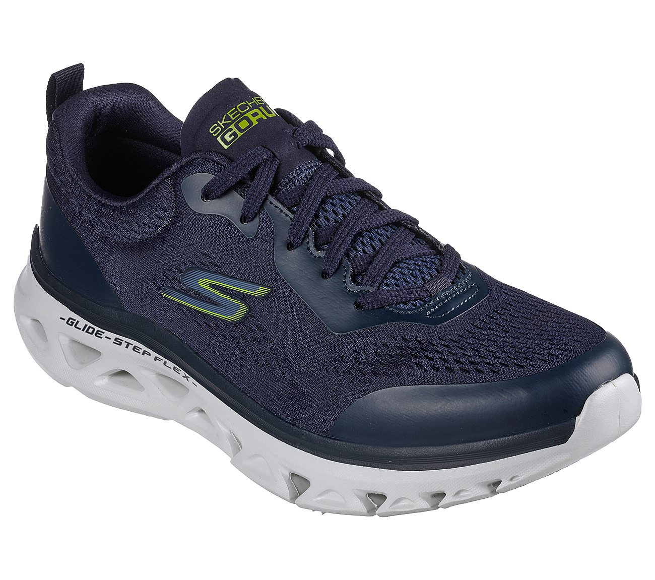 GO RUN GLIDE-STEP FLEX, NAVY/LIME Footwear Right View