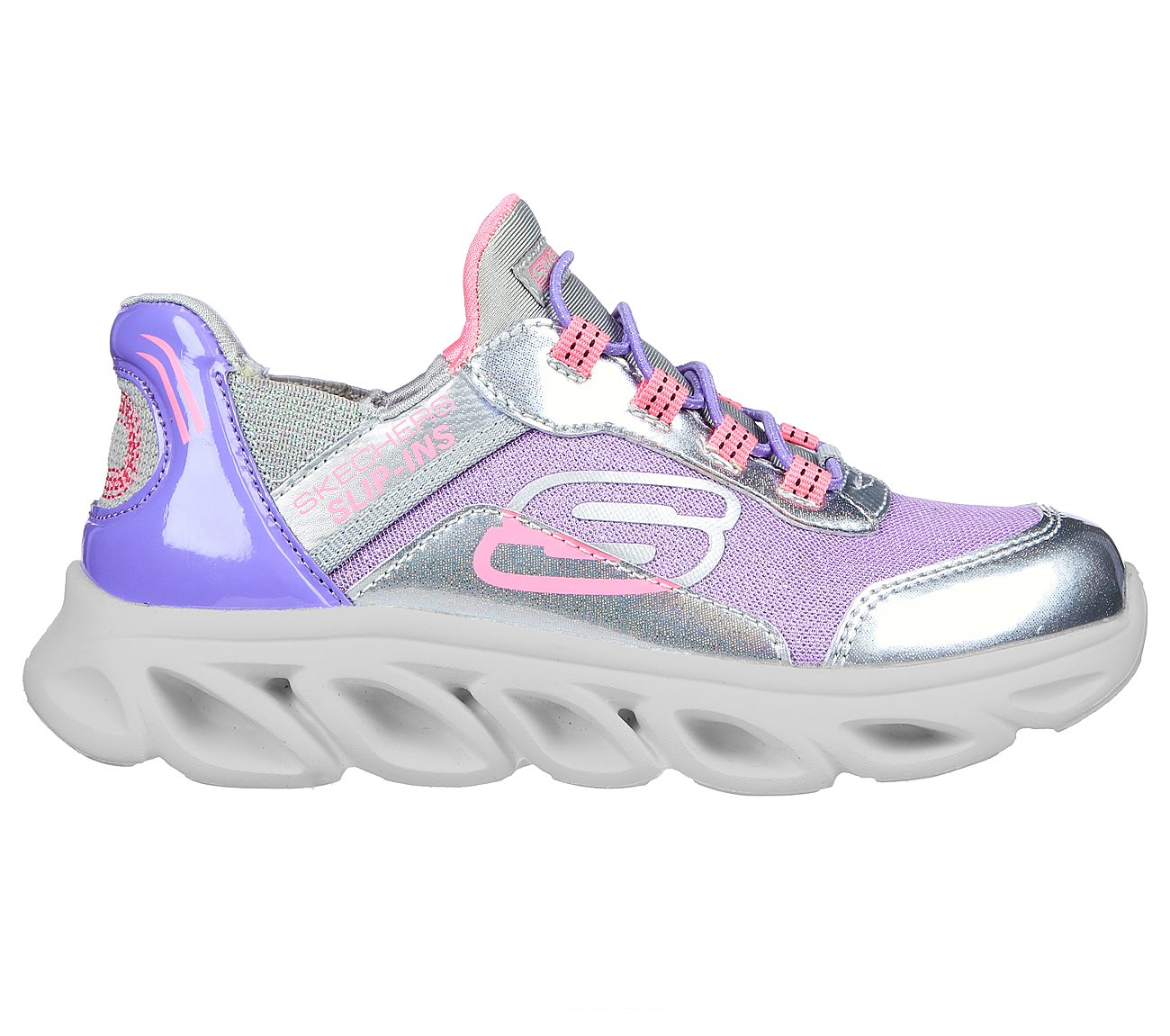 FLEX GLIDE, GREY/LAVENDER Footwear Right View