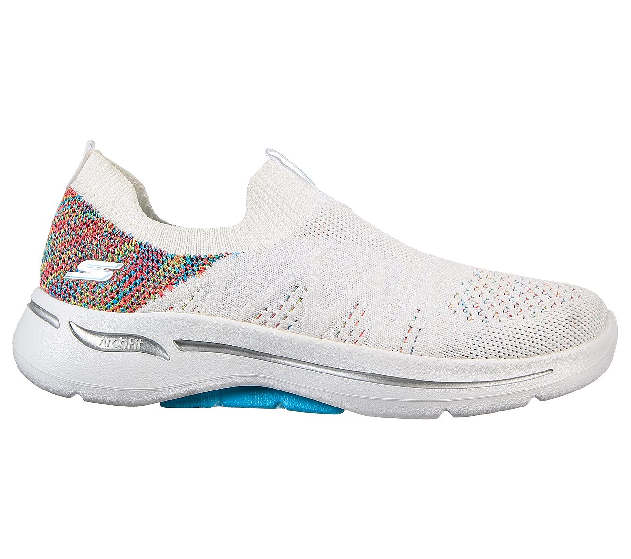 GO WALK ARCH FIT - FUN TIMES, WHITE/MULTI Footwear Lateral View