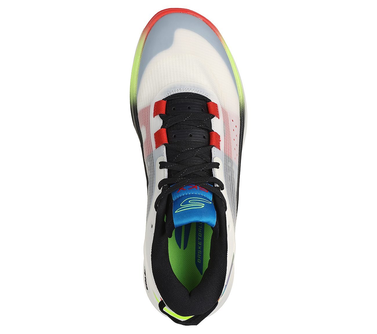 SKX RESAGRIP- Basketball, WHITE/BLACK/RED Footwear Top View