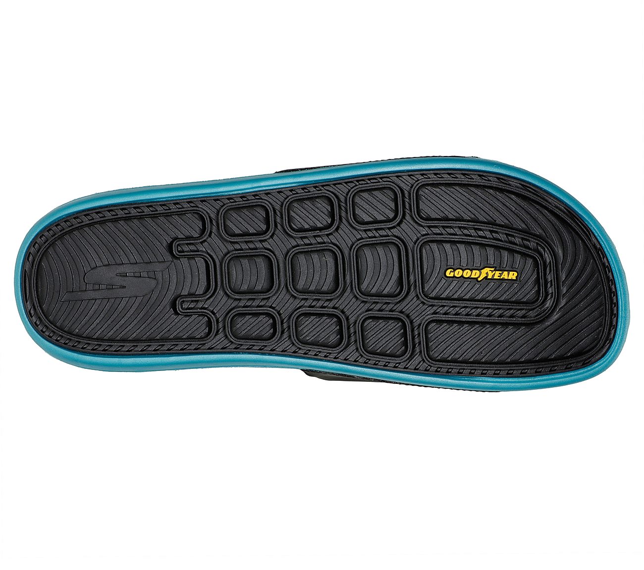 HYPER SLIDE - DERIVER, BLACK/TEAL Footwear Bottom View