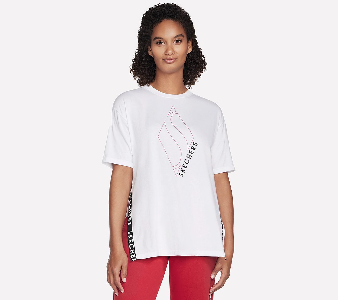  DIAMOND LOGO TAPE T-SHIRT, WWWHITE Apparels Lateral View