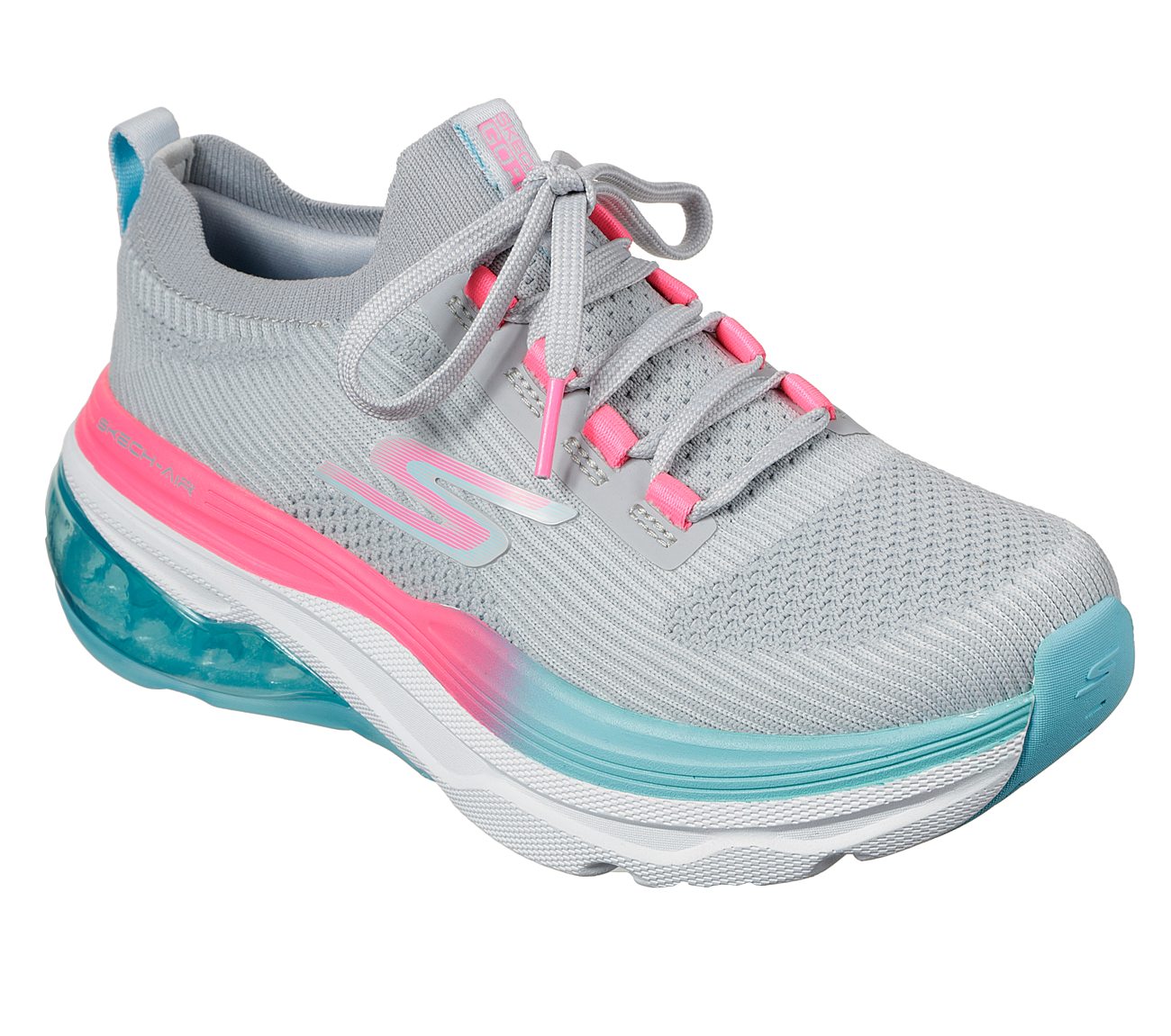 MAX CUSHIONING AIR - TYCOON, GREY/PINK Footwear Lateral View