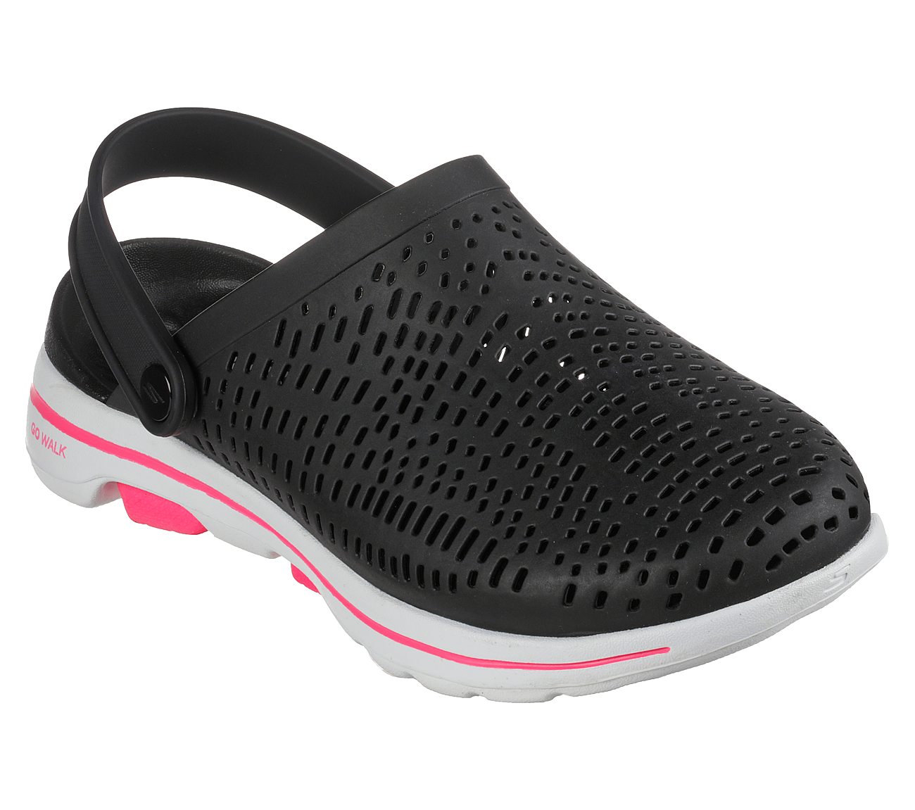 GO WALK 5 FOAMIES - ASTONISHE, BLACK/WHITE Footwear Right View