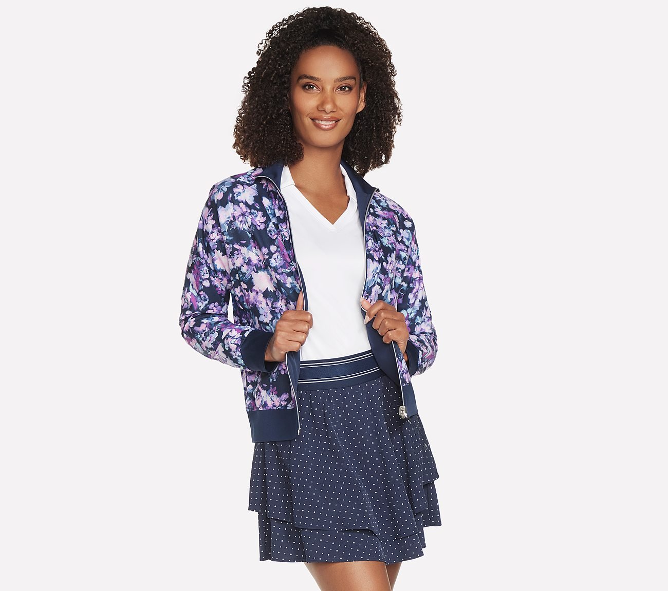 MISTY FLORAL REVERSIBLE JACKET, BLUE/LAVENDER Apparels Lateral View