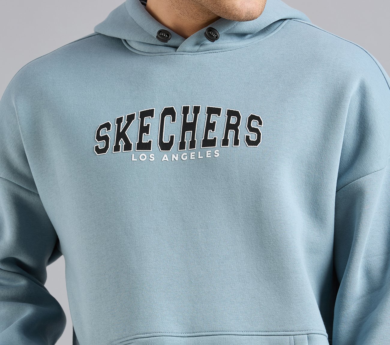LOS ANGELES HONEYCOMB HOODIE, OFF WHITE/NAVY Apparels Right View