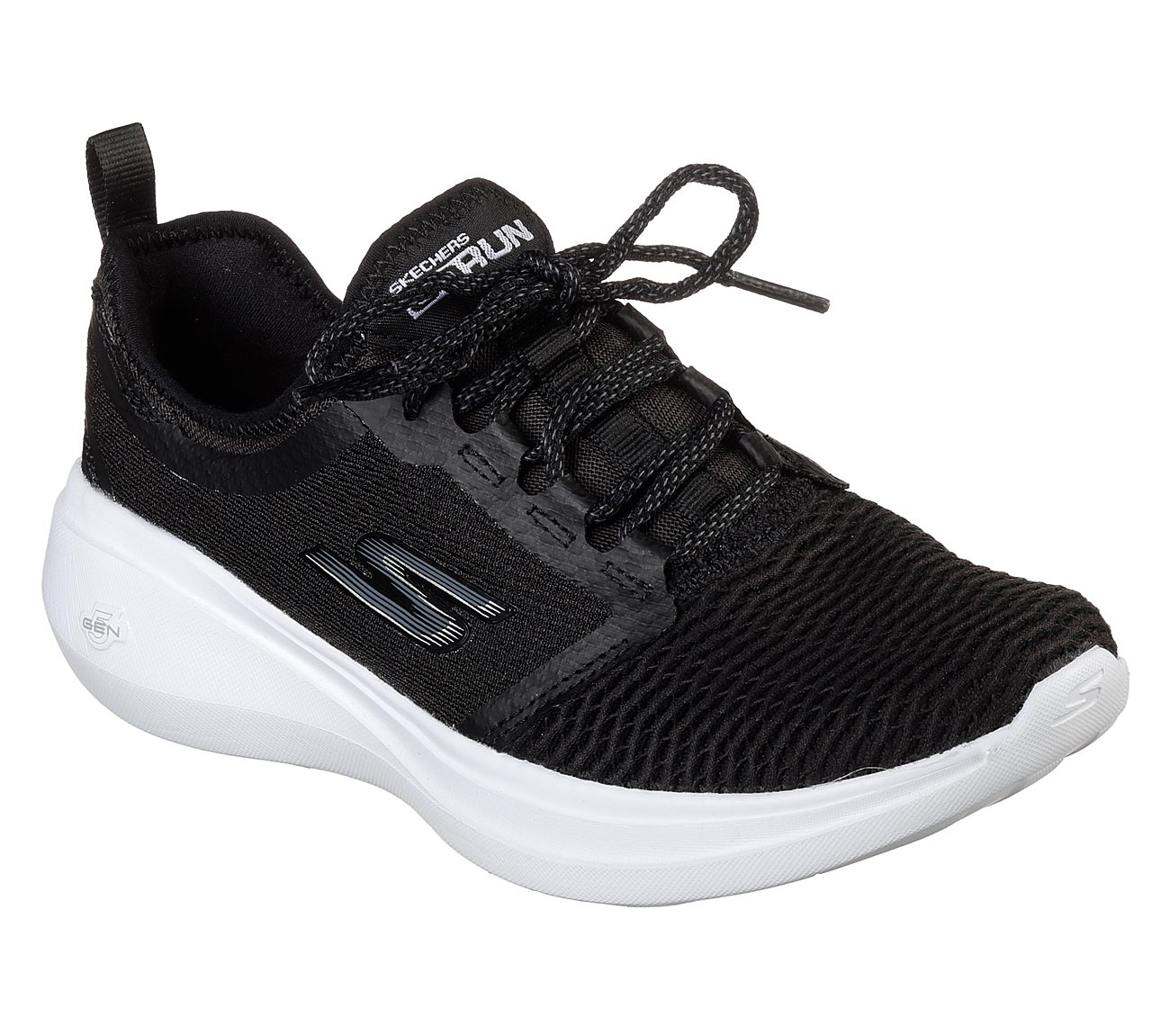 GO RUN FAST -, BLACK/WHITE Footwear Lateral View